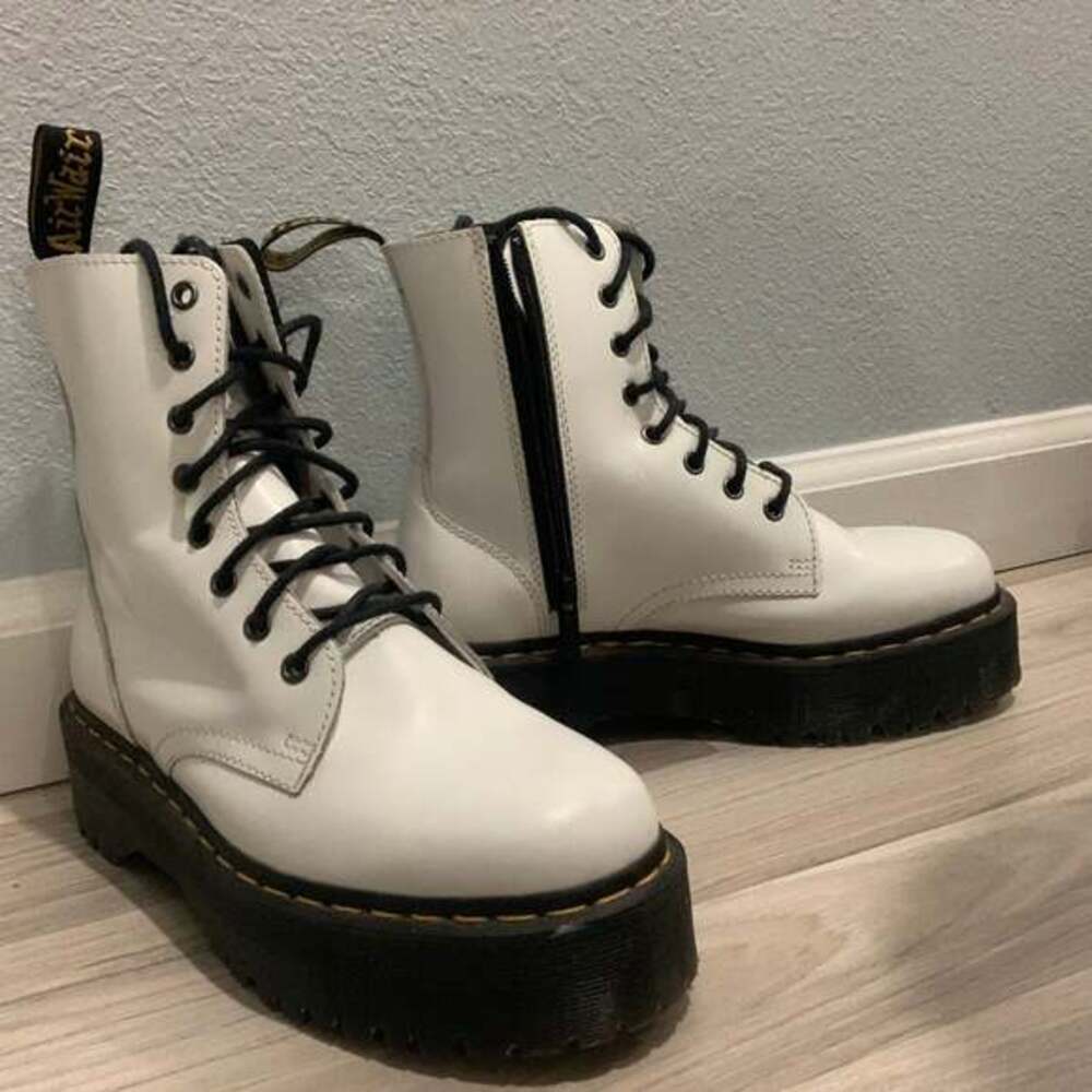 Dr. Martens‎ Jadon Smooth Leather Platform Boots White